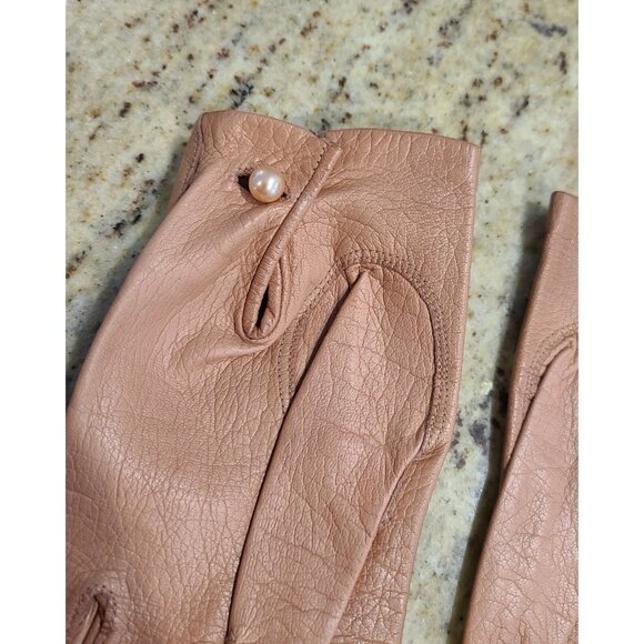 Vintage Mark Cross Gloves Women’s Size S Brown Soft Leather Button Wrist main image 15